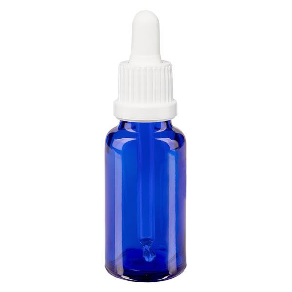 Apteekkipullo sininen 20ml pipetti valkoinen väärentämisen estävä korkki Apteekkipullo sininen 20ml pipetti valkoinen väärentämisen estävä korkki