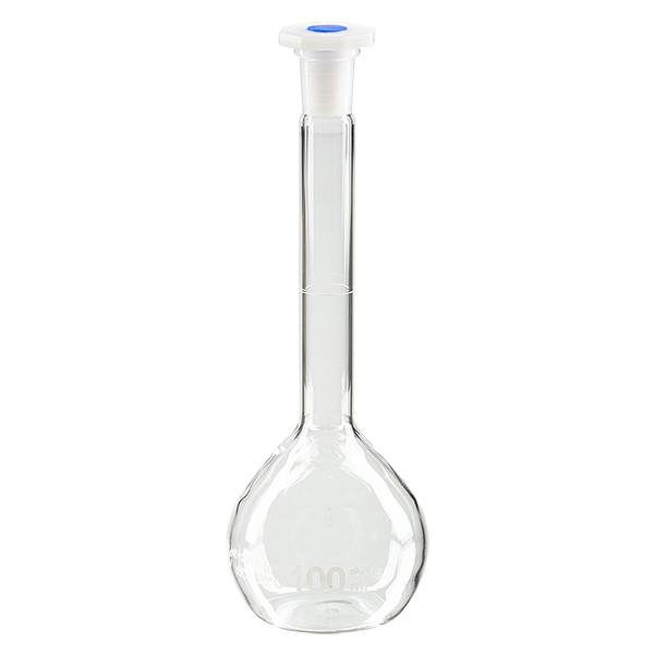Tilavuuspullot 100ml, jossa on vakiohiottu liitos ja PEHD-tulppa. Tilavuuspullot 100ml, jossa on vakiohiottu liitos ja PEHD-tulppa.