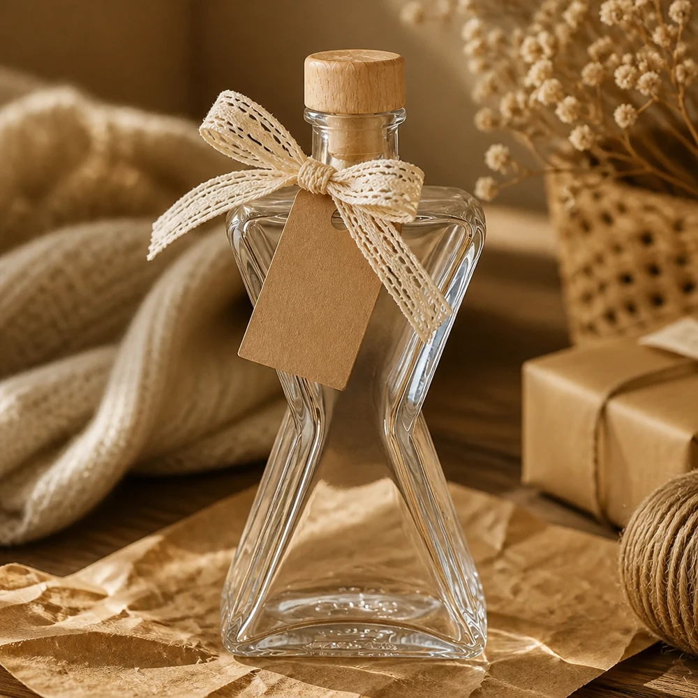 200ml Glasflasche "Star" mit Holzgriff-Korken UNiTWIST 200ml Glasflasche "Star" mit Holzgriff-Korken UNiTWIST