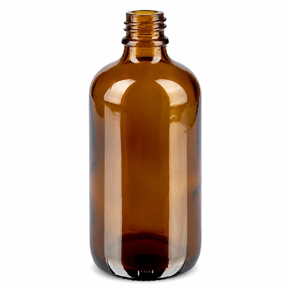 100ml tippapullo 1mm musta tamper-evident korkki BrownLine UT18/100 Ruskea lasipullo 100ml, jossa on 1 mm:n tippaputki nesteiden tarkkaa annostelua varten.