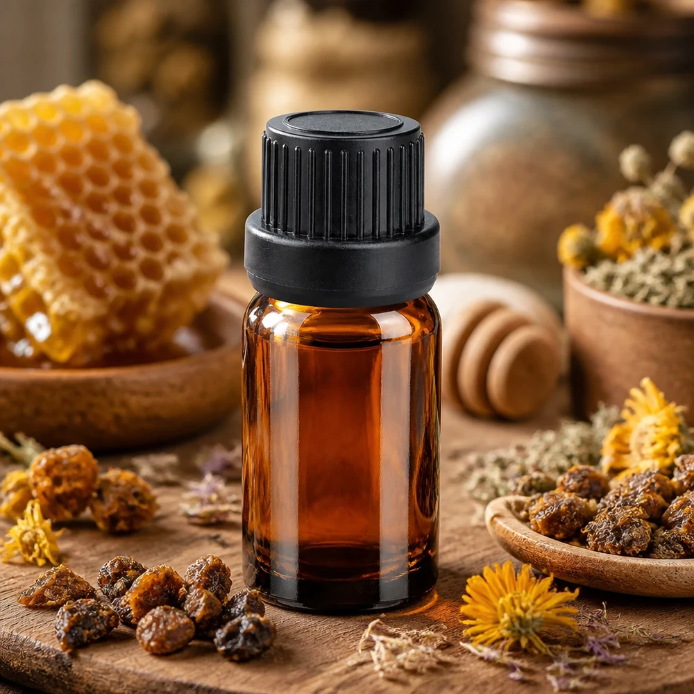 5ml pullo 11mm ruuvikorkki musta peukaloinninestokorkkiII BrownLine UT18/5 Laadukas 5ml meripihkanvärinen lasipullo UV-suojalla ja mustalla kierrekorkilla luonnonkosmetiikalle.