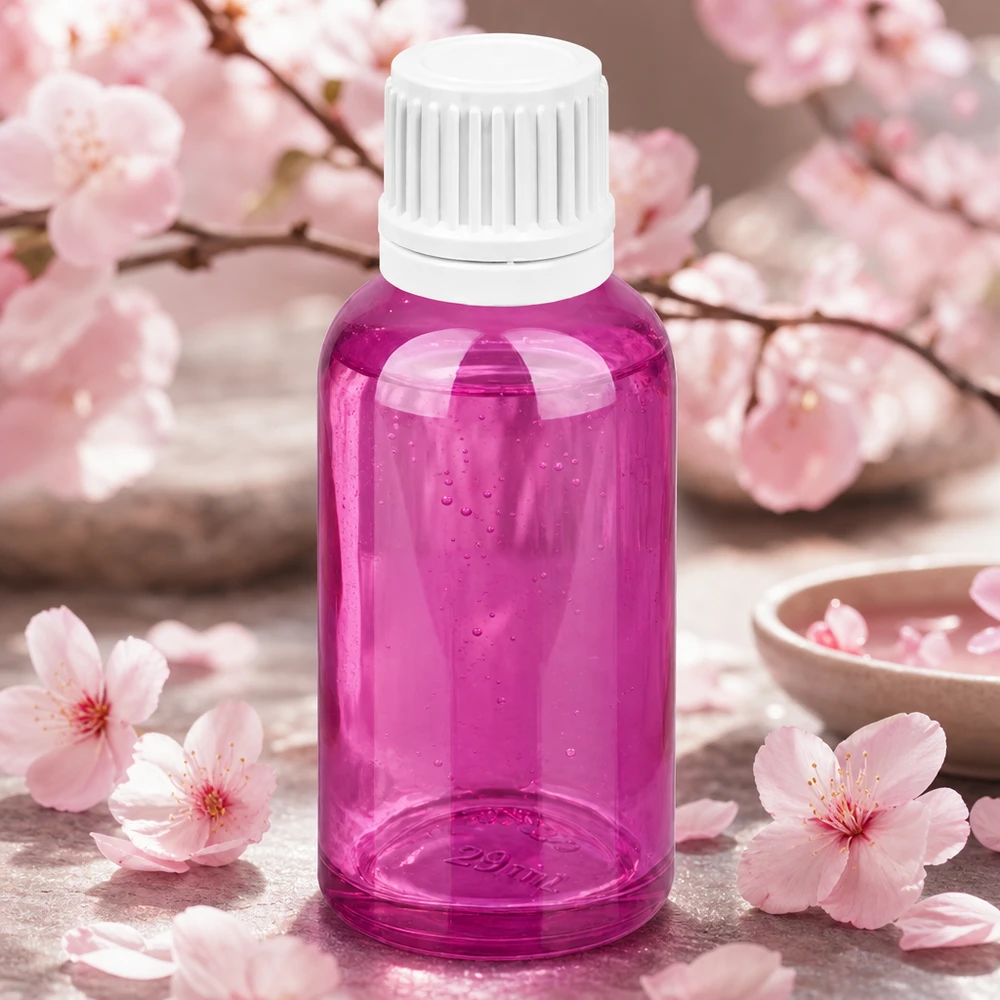 30ml tippapullo, valmistettu korkealaatuisesta muovista violetissa värissä, jossa on tarkka tippajärjestelmä.