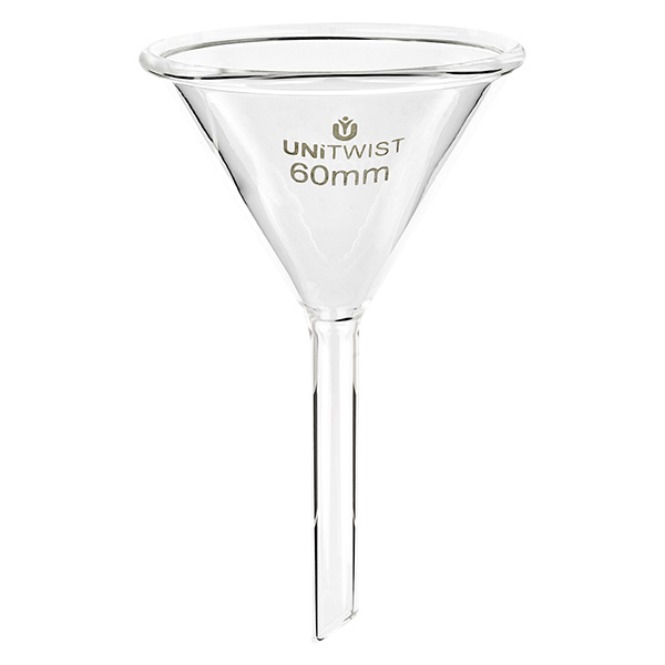 Lasisuppilo ø60mm borosilikaatti UNiTWIST