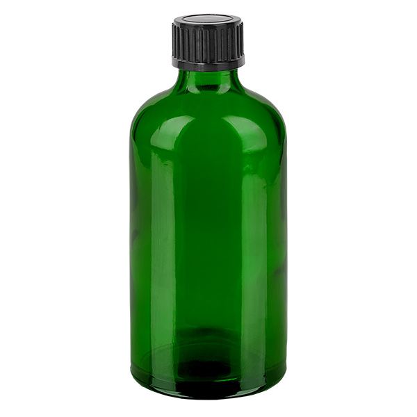 100ml pullo 11mm kierrekorkki musta Standard GreenL. UT18/100