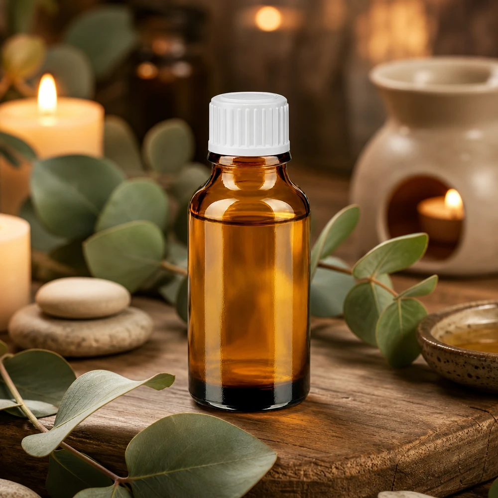 Apteekkipullo ruskea 20ml ruuvikorkki valkoinen standardi Pieni ruskea 20 ml:n lasipullo, jossa on valkoinen lapsiturvallinen korkki eteerisille öljyille