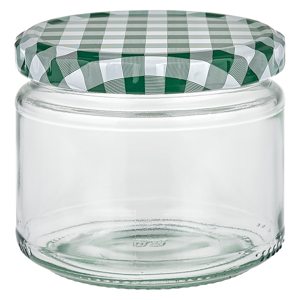 330ml pyöreä purkki + BasicSeal kansi vihreä/valkoinen UNiTWIST