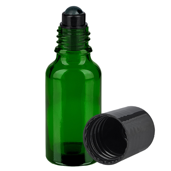 20ml roll-on-pullo musta vakiokorkki GreenLine UT18/20
