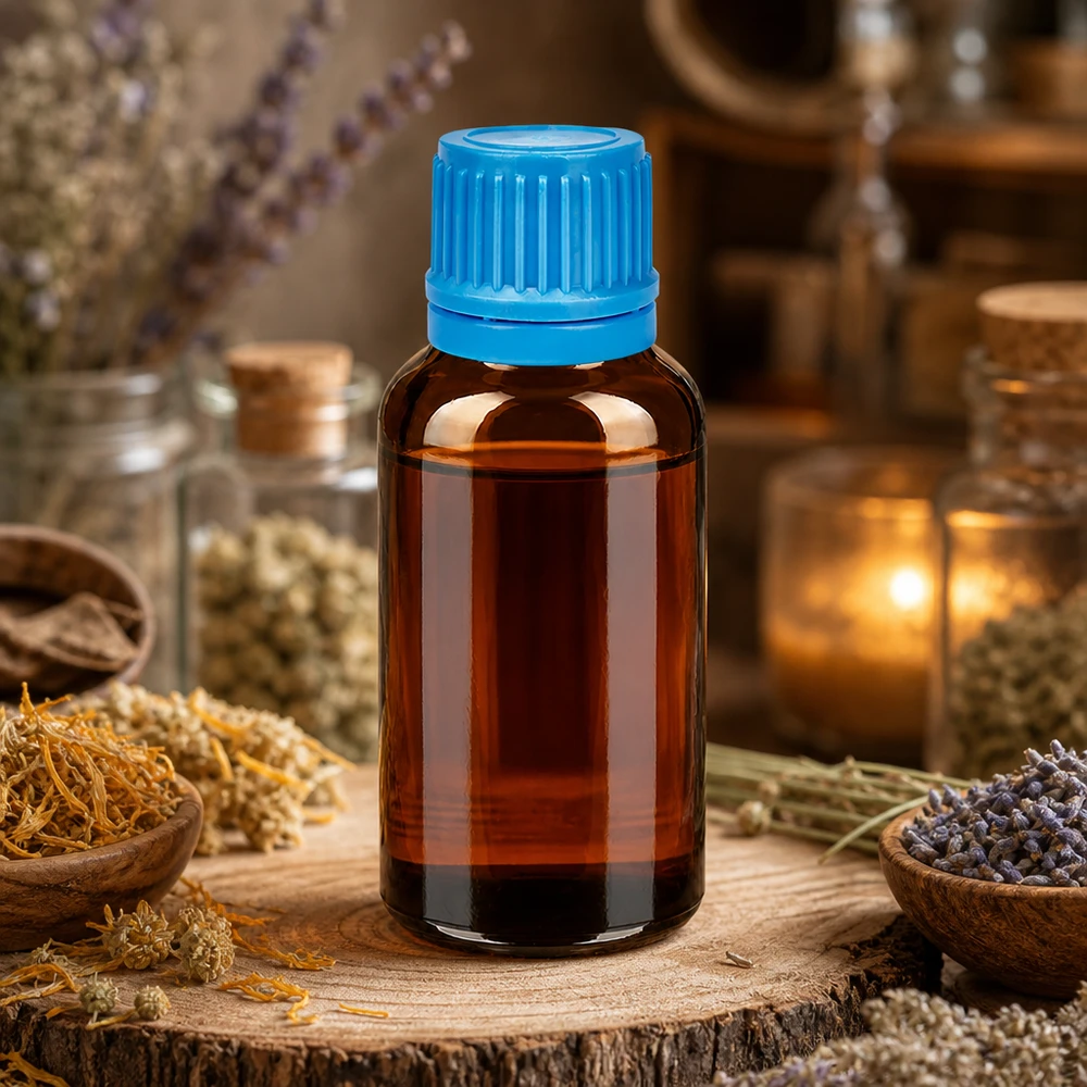 30ml meripihkanvärinen lasipullo BrownLine-sarja, jossa on 11mm kierrekorkki ammattikäyttöön.
