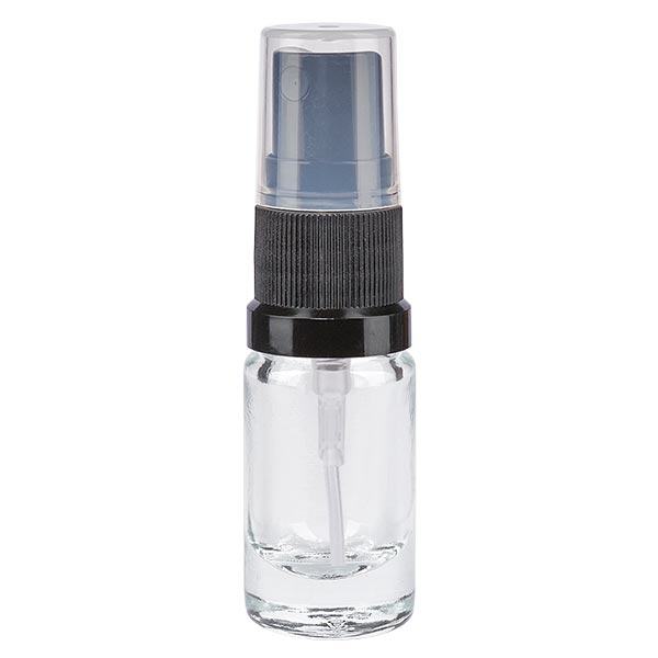 Apteekkipullo kirkas 5ml suihkutuslisäosa musta Apteekkipullo kirkas 5ml suihkutuslisäosa musta