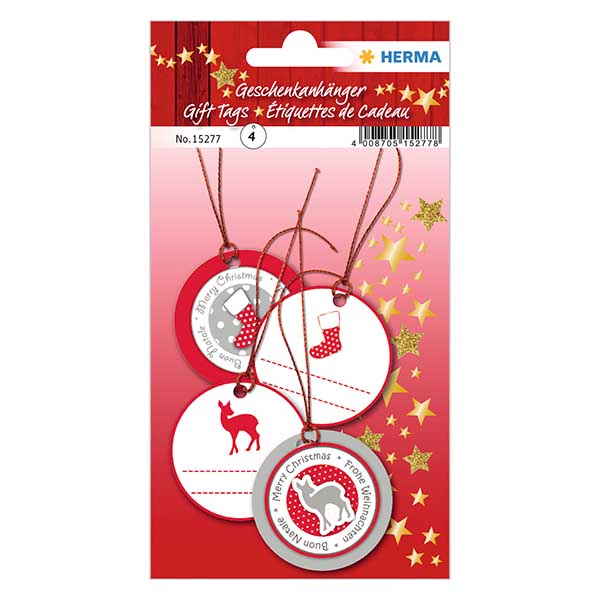 Punainen fawn-riipus (4 kpl), jossa on 3D-glitteriä.