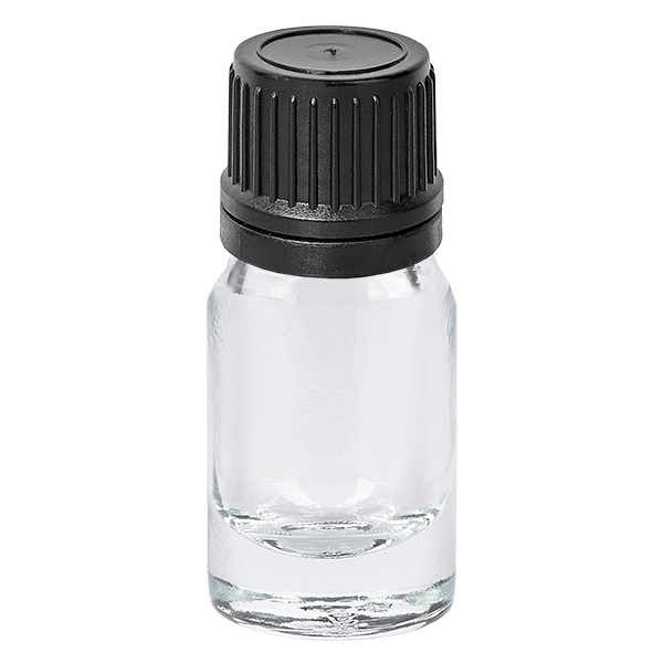 5ml tippapullo 1mm musta peukaloinnin estävä korkki ClearLine UT18/5 5ml tippapullo 1mm musta peukaloinnin estävä korkki ClearLine UT18/5