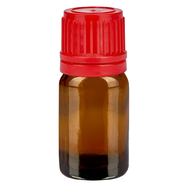 5ml pullo 11mm kierrekorkki punainen väärentämisen estävä korkki BrownLine UT18/5