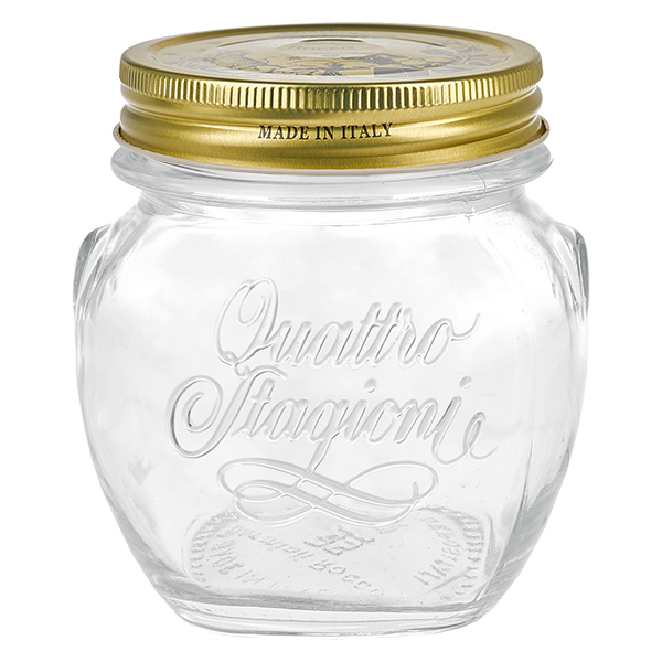 300ml pyöreä purkki "Quattro Stagioni", jossa on kansi.