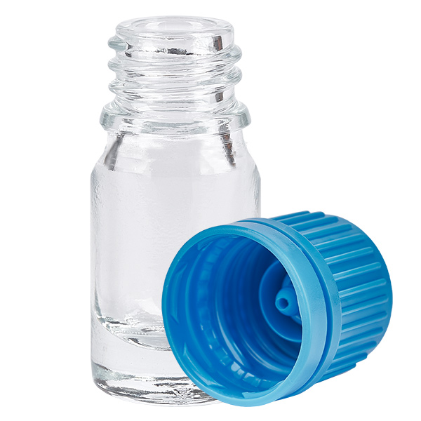 5ml pullo 11mm kierrekorkki sininen väärentämisen estävä korkki ClearLine UT18/5 5ml pullo 11mm kierrekorkki sininen väärentämisen estävä korkki ClearLine UT18/5