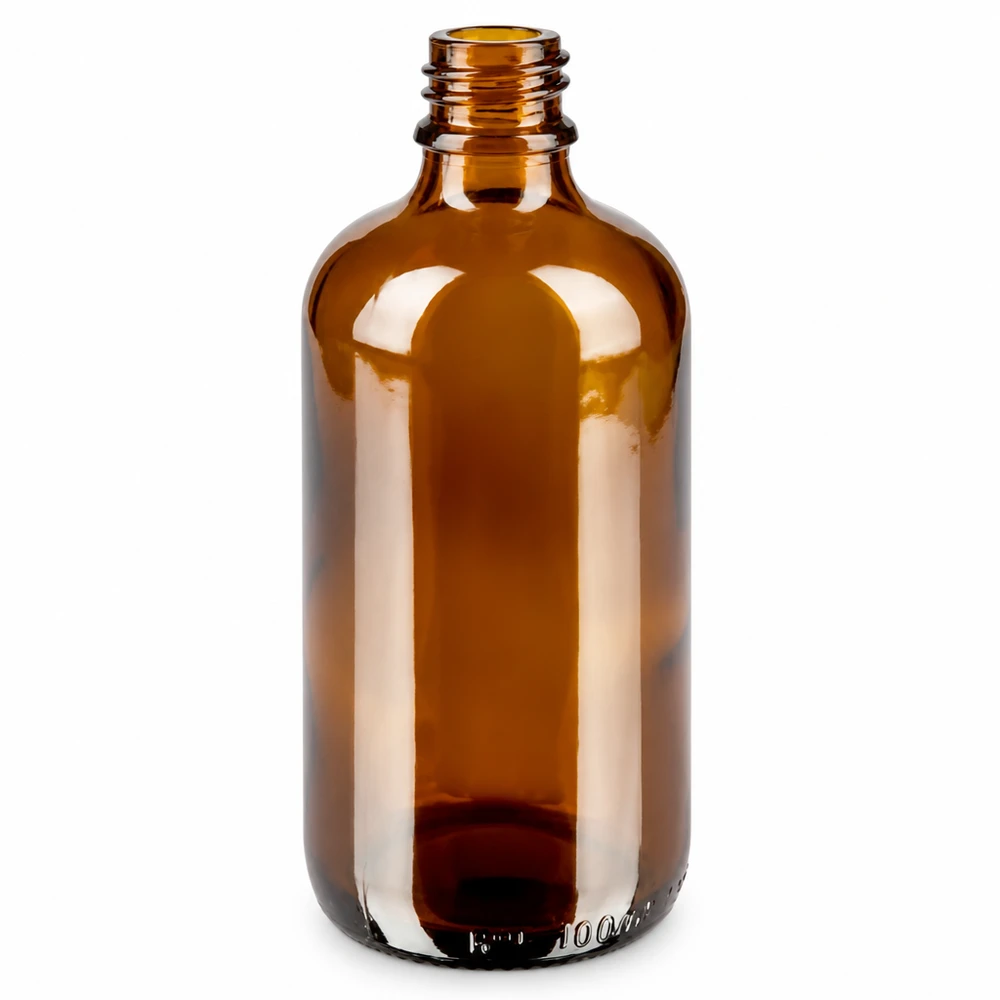 100ml pipettipullo musta tamper-evident-suljin BrownLine UT18/100 100ml meripihkanvärinen lasipipettipullo, jossa on kierteitetty kaula laboratorio- ja farmaseuttiseen käyttöön.
