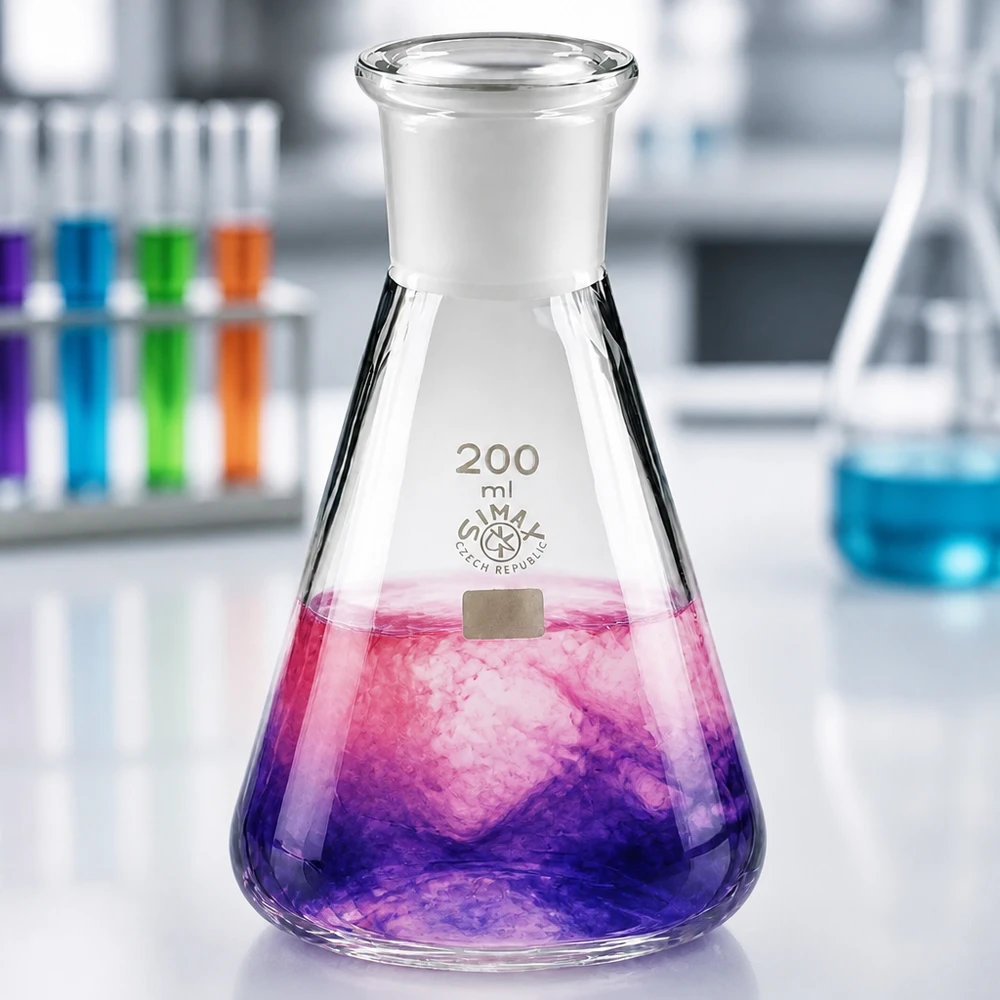 Erlenmeyer-pullo 200ml, jossa on vakiohiottu liitos (29/32).