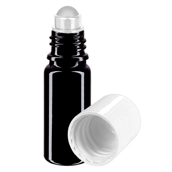 Apteekkipullo violetti 10ml roll-on korkki valkoinen Apteekkipullo violetti 10ml roll-on korkki valkoinen