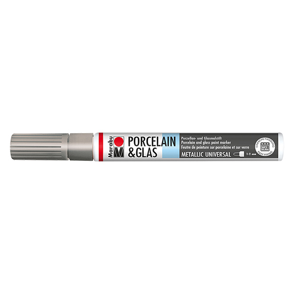 Hopeinen värikynä 1-2mm lasille/posliinille. Hopeinen värikynä 1-2mm lasille/posliinille.