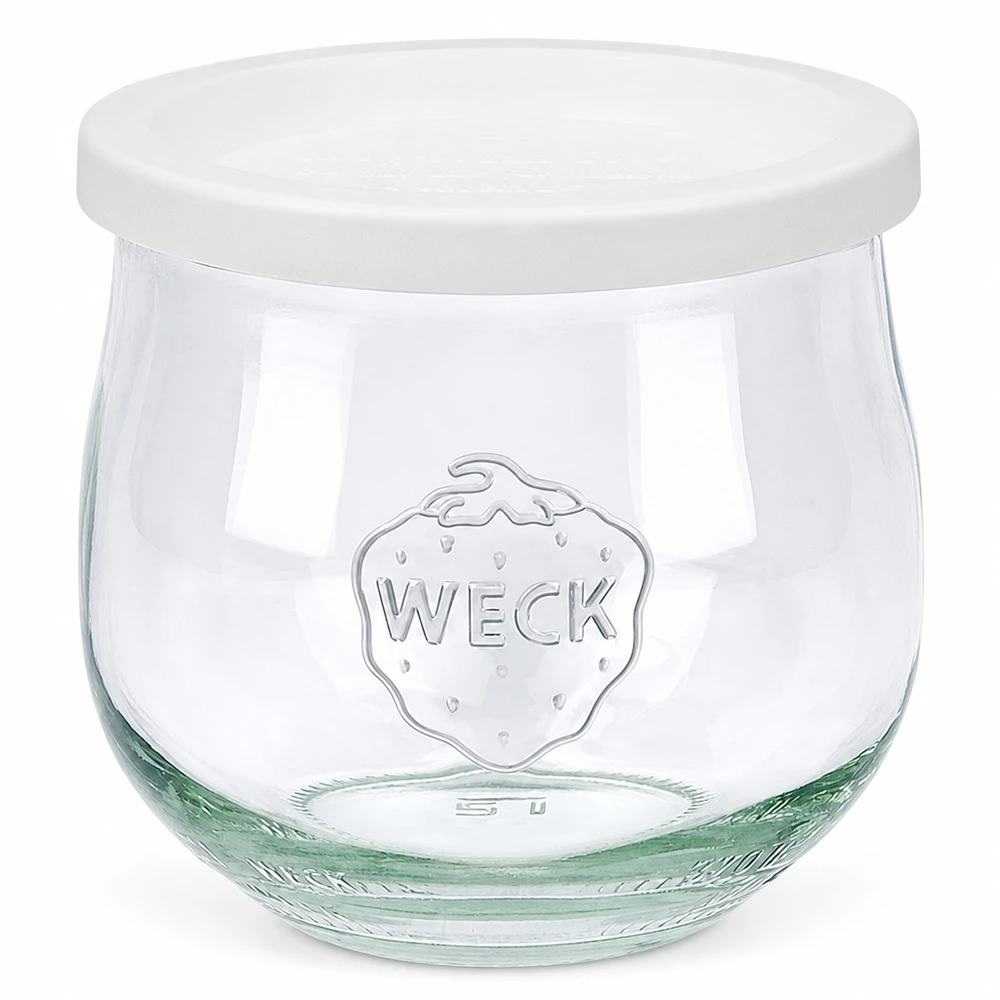 WECK tulppaanipurkki 370ml valkoisella tuoreuskannella RR80 säilöntäpurkki säilytykseen ja säilöntään