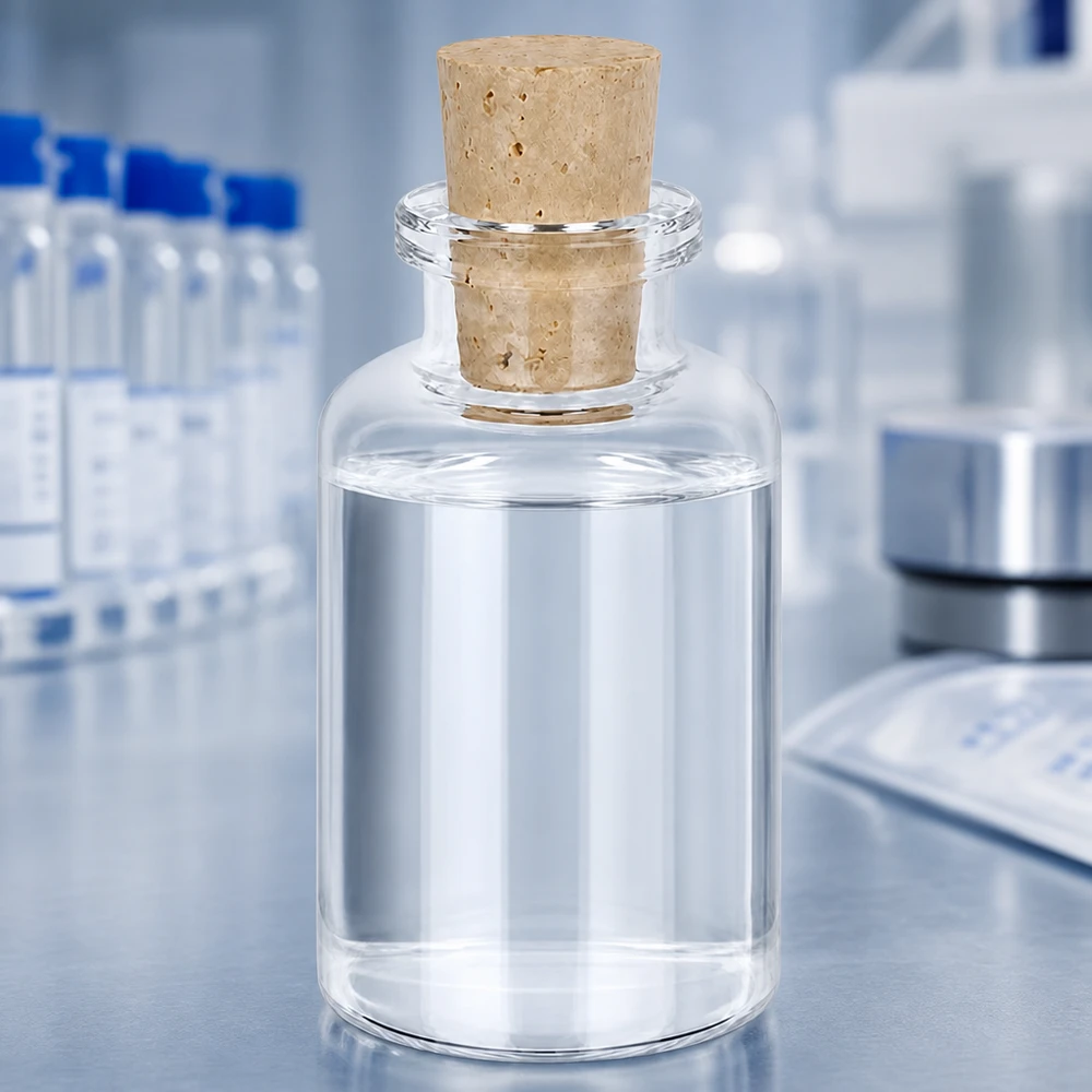 Kirkas lasipullo 30ml, jossa korkki 11/14mm Rundglasflasche 30ml mit passendem Naturkorken 11/14mm für Laborproben und Sammlerstücke
