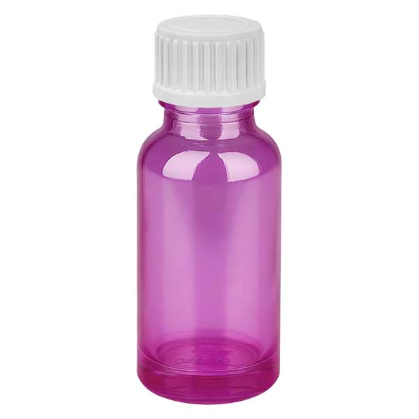 20ml (pallopullo) pullo 3mm kaaderengas valkoinen standardi PurpleLine.UT18/20