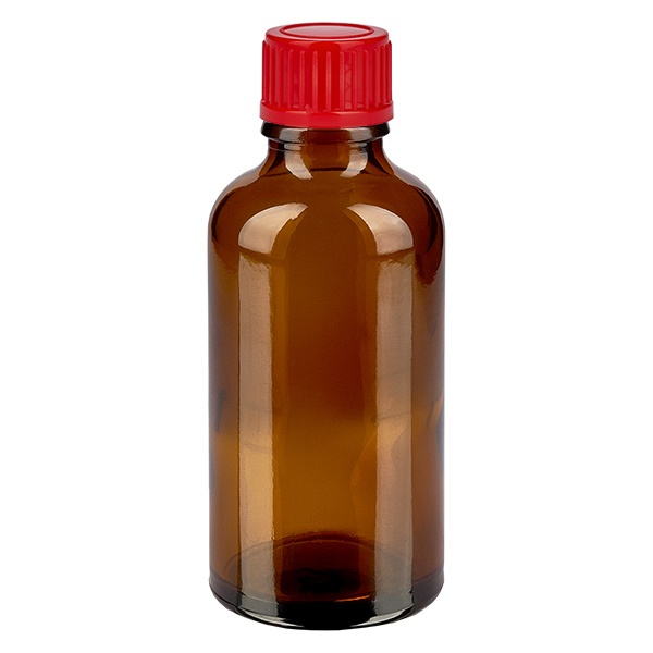 50ml pullo 11mm kierrekorkki punainen Standard BrownLine UT18/50 Standard BrownLine UT18/50