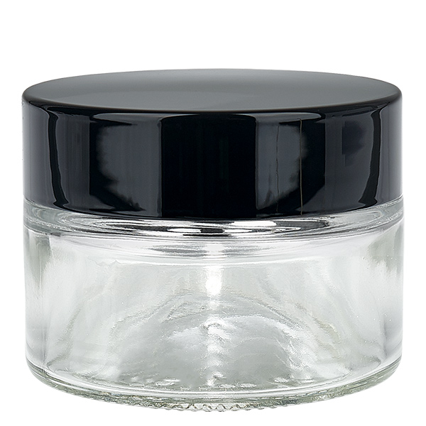 Lasipurkki 30ml kirkas, jossa UNiTWIST-insertti kansi. Lasipurkki 30ml kirkas, jossa UNiTWIST-insertti kansi.