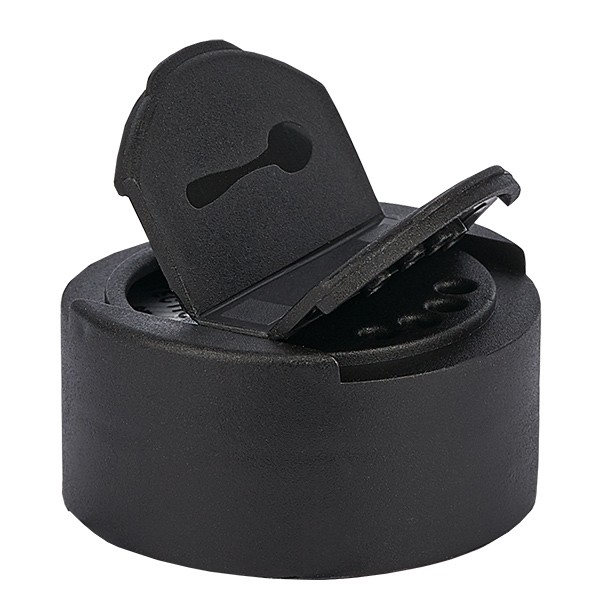 Suola-/maustepurkin kansi kaksinkertaisella aukolla, musta