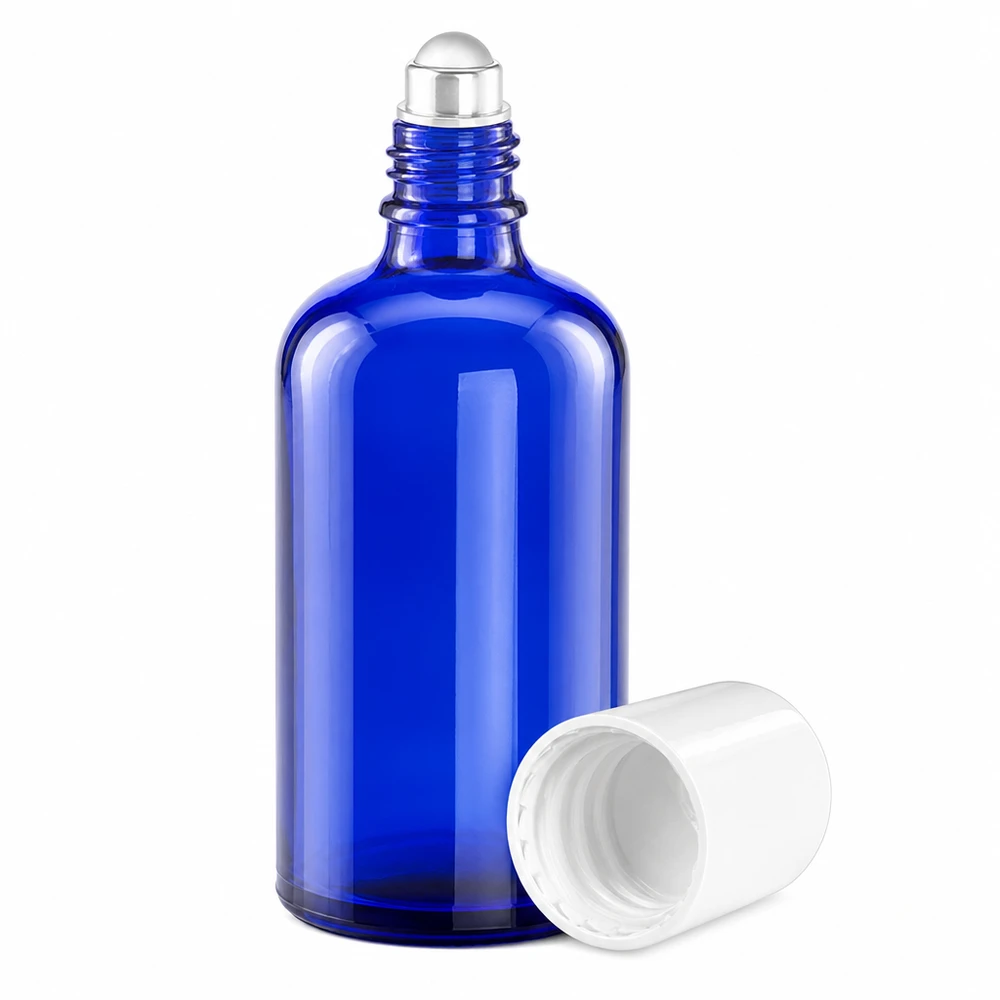 100ml roll-on-pullo valkoinen vakiokorkki BlueLine UT18/100 100ml roll-on-pullo valkoinen vakiokorkki BlueLine UT18/100