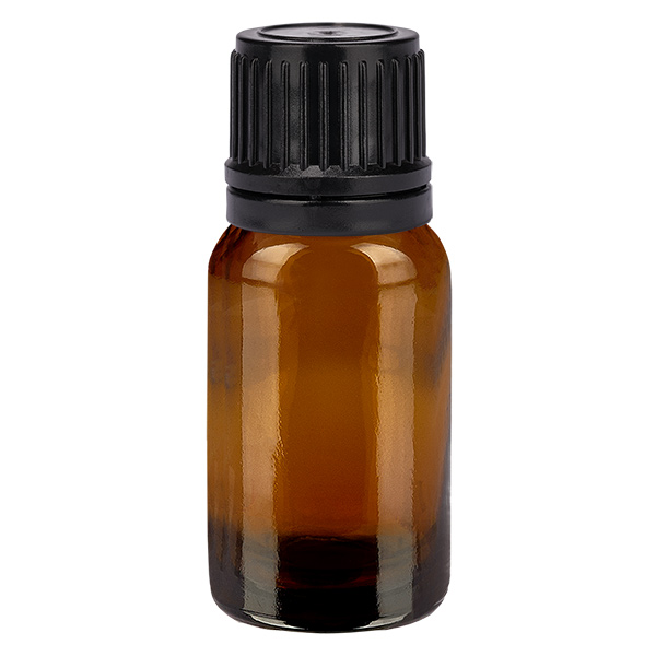 10ml pallopullo 3mm kaaderengas musta sinetöintiturvallinen suljin RuskeaL. UT18/10