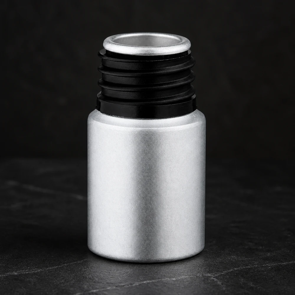 Korkealaatuinen värjätty alumiinipullo 10ml, jossa on kierteitetty kaula ammattikäyttöön.