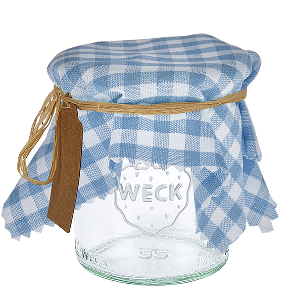 Kankainen koristealusliina vaaleansininen ruudullinen 15cm neliö.