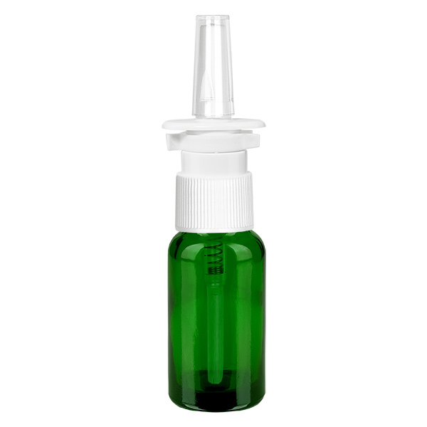 20ml nenäsumutepullo valkoinen/läpinäkyvä vakiosuljin GreenL. UT18/20