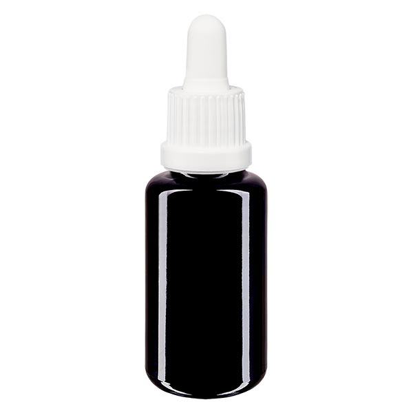 Apteekkipullo violetti 20ml pipetti valkoinen tamper-evident-suljin.