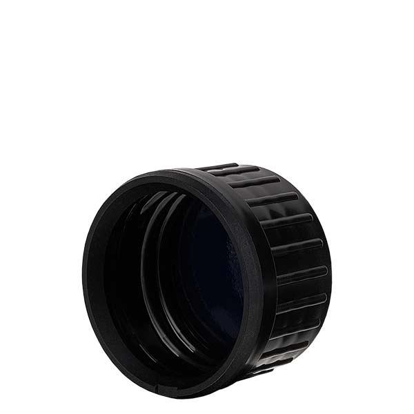 Musta kierrekorkki violetteihin öljypulloihin