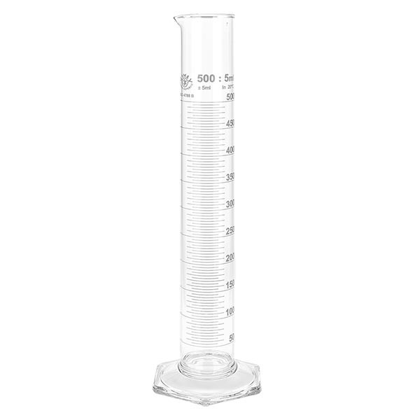 500 ml:n mittalasi HF lasista, valkoinen asteikko. 500 ml:n mittalasi HF lasista, valkoinen asteikko.