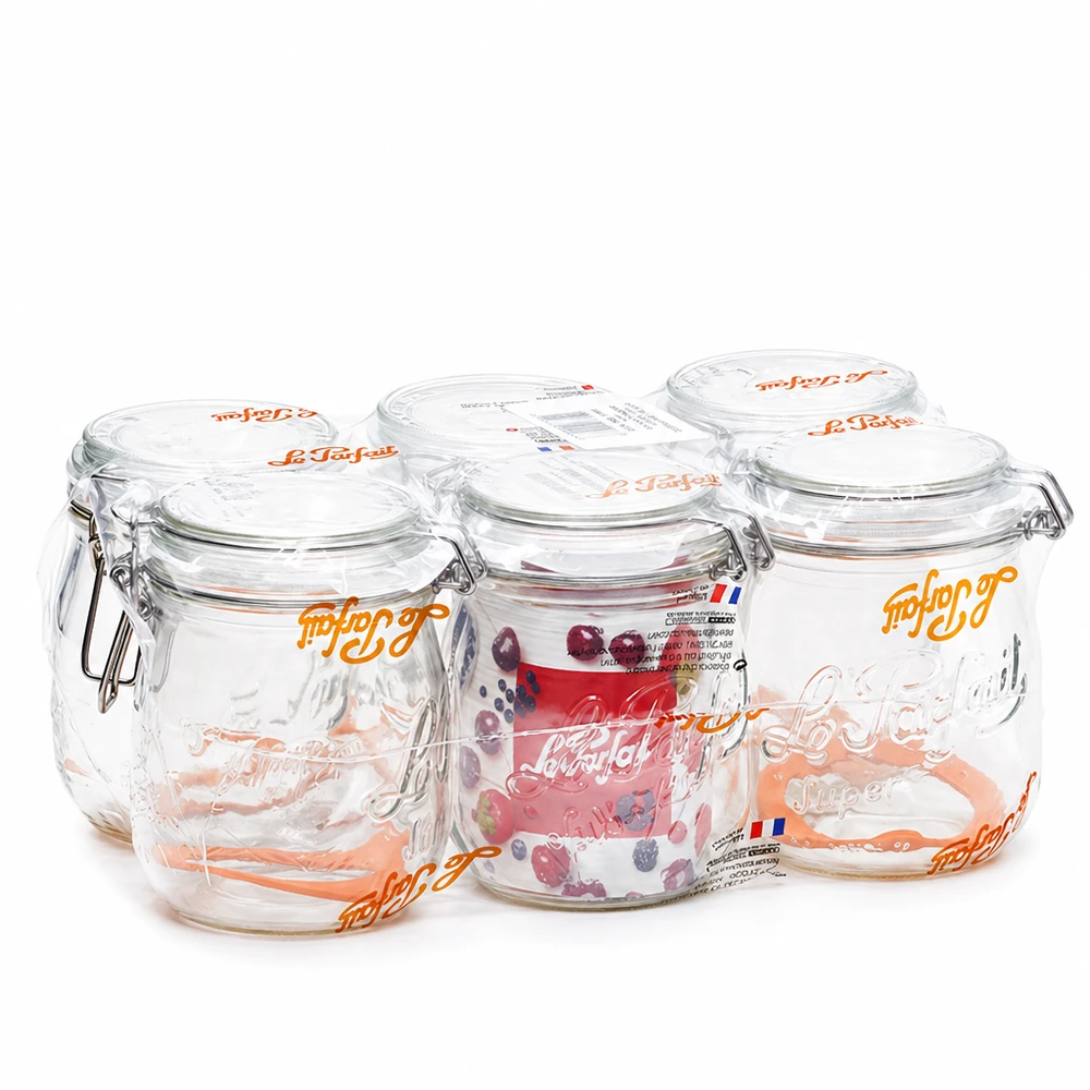 750ml Vorratsglas "Super" mit Bügelverschluss Le Parfait® Le Parfait Super säilytyspurkki 750ml, jossa on lasinen kääntyvä kansi, ilmatiivis säilytys keittiöön ja kotitalouteen.