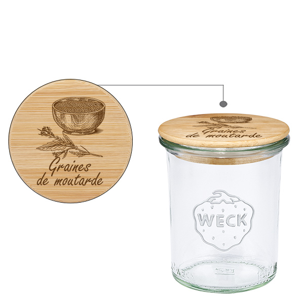 Puupäällyste "Graines de moutarde" avec WECK verre renv