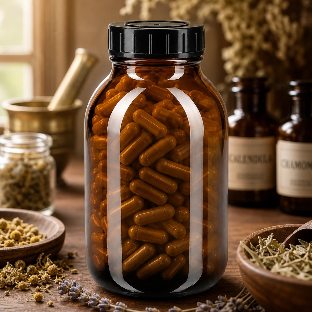 500ml leveäkaulainen meripihkainen pullo, jossa on kierrekorkki. Apteekkipullo 500ml UV-suojalasista meripihkanväristä lasia, jossa on käytännöllinen kierrekorkki.