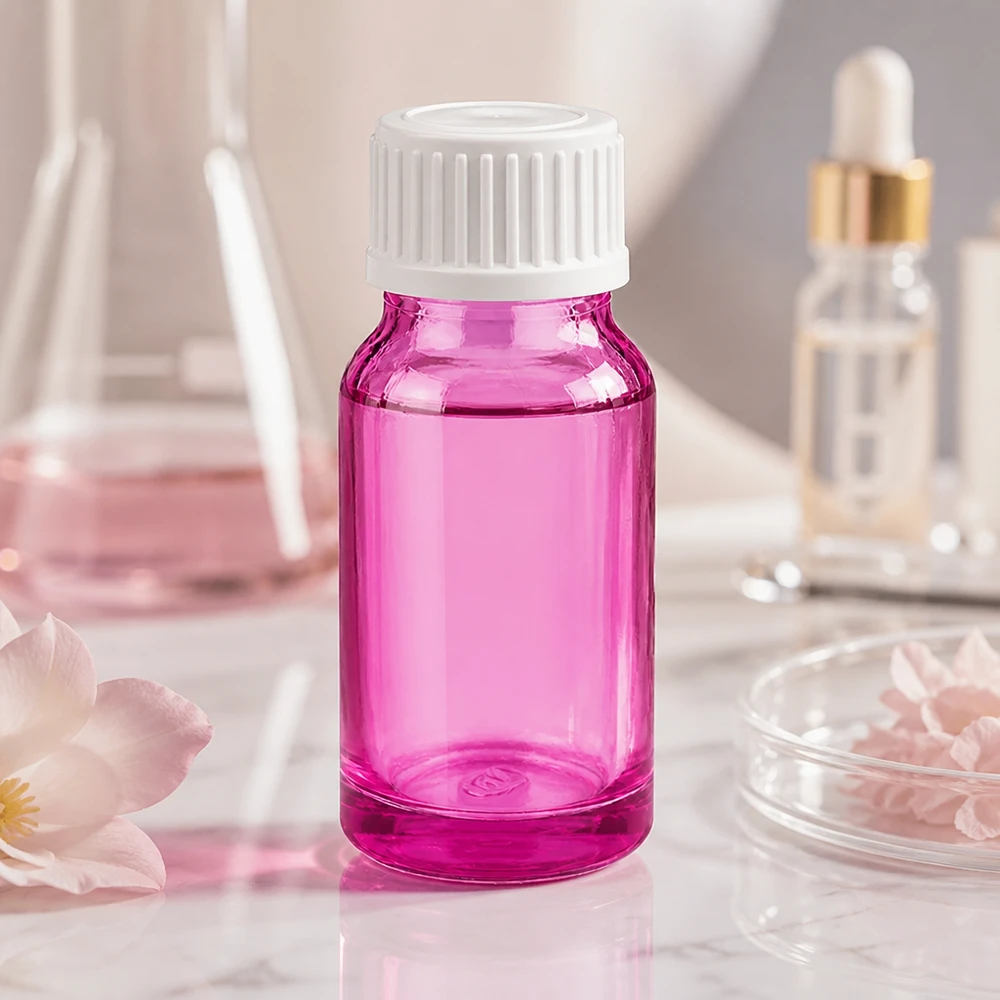 10ml tippapullo 0,9mm valkoinen standardi PurpleLine. UT18/10 Laadukas violetti lasinen tippapullo 10ml, jossa on tarkka 0.9mm tippajärjestelmä kosmetiikkaan.