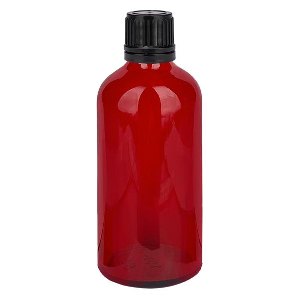 100ml pallopullo 3mm kaaderengas musta sinetöintiturvallinen sulkeminen RedL. UT18/100