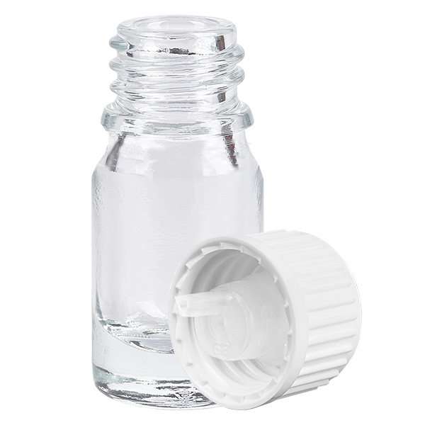 5ml tippapullo 0.9mm valkoinen vakiokorkki ClearLine UT18/5
