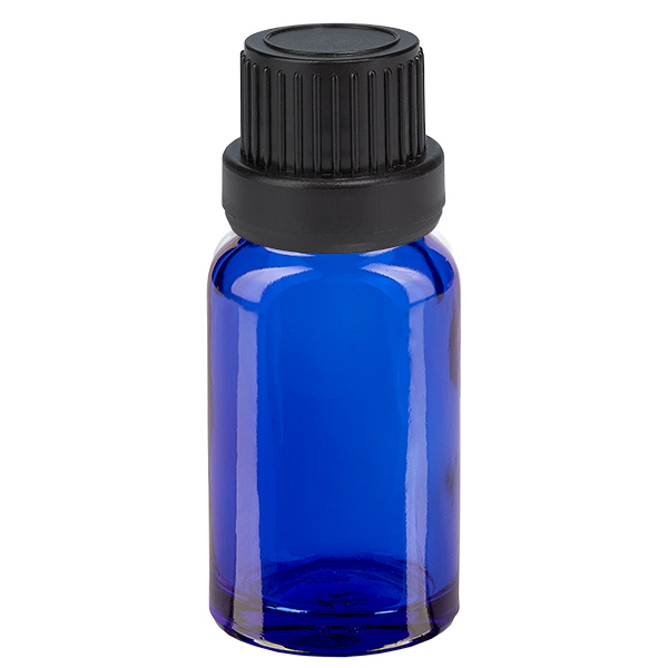 10ml pullo 11mm ruuvikorkki musta peukalointiturvallinen korkki BlueLine UT18/10