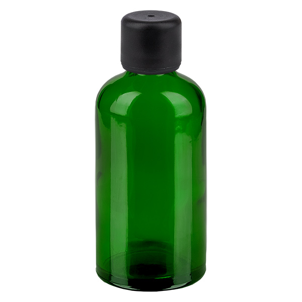 100ml pullo 6mm kierrekorkki musta Standard GreenL. UT18/100