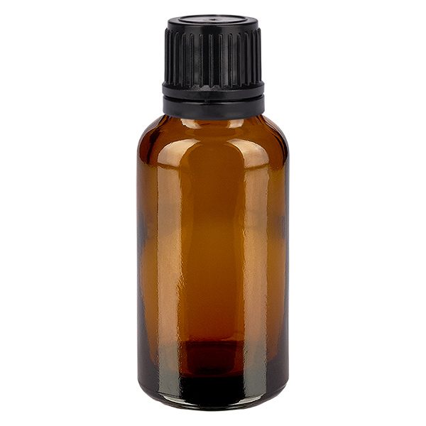 30ml pallopullo 3mm kaaderengas musta sinetöintiturvallinen suljin RuskeaL. UT18/30