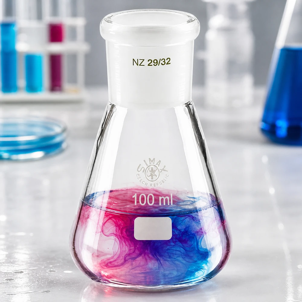 Erlenmeyer-pullo 100ml, jossa on vakiohiottu liitos (29/32).