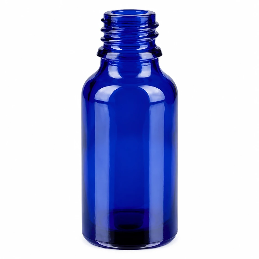 20ml suihkepullo keltainen/läpinäkyvä vakiokorkki BlueLine UT18/20 20ml sininen lasipullo, jossa on kierteitetty kaula STD BlueLine UT18/20 suihkutuslisälaitteille