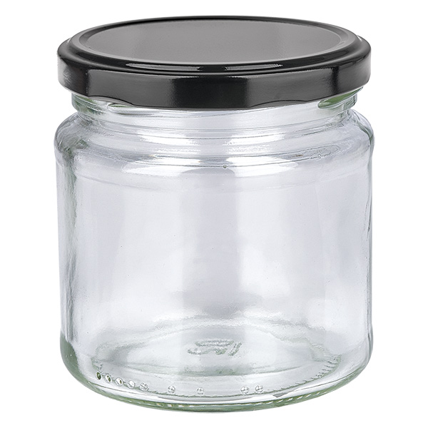 212ml pyöreä purkki, jossa on BasicSeal-kansi musta UNiTWIST.