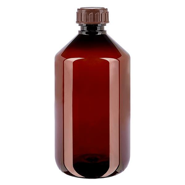 PET-pullo 500ml, jossa on ruskea korkki Standard