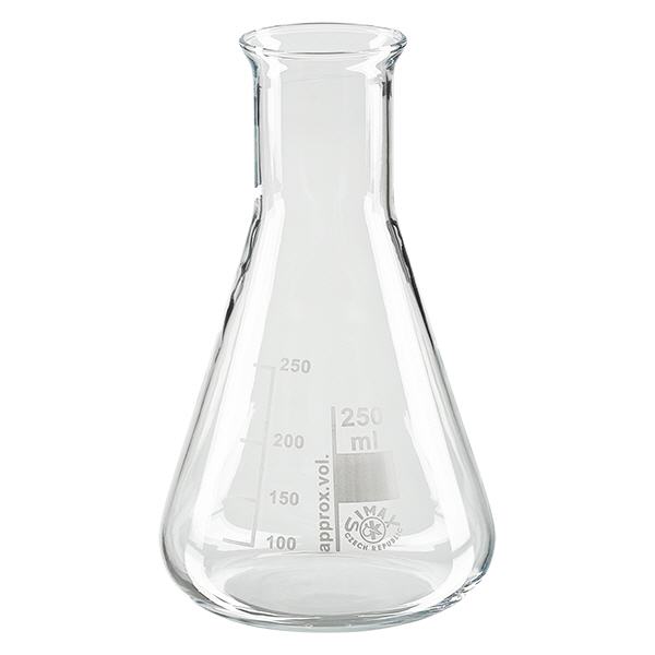 Erlenmeyer-pullo 250ml kapeakaulainen pullo